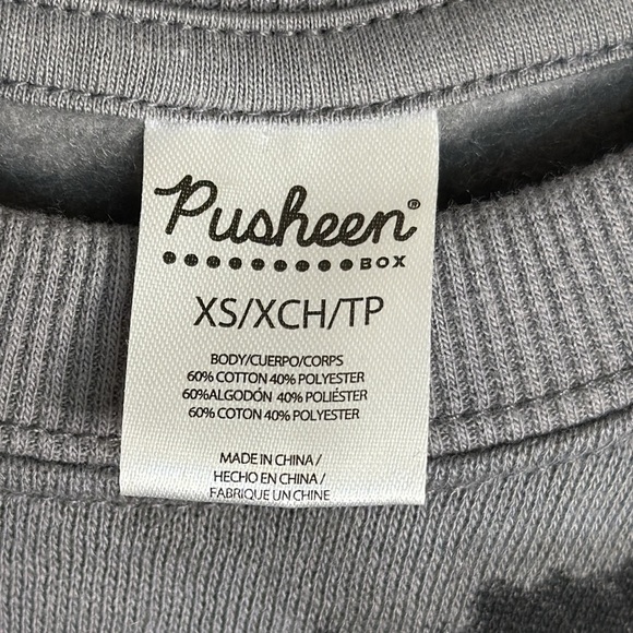 Boosheen Pusheen Fall 2021 Crewneck Sweatshirt Black & Gray Tie Dye Size XS - Picture 3 of 4